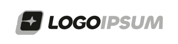 Logotipo de ejemplo «Logoipsum» con una insignia inclinada con una estrella de cuatro puntas