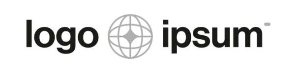 Logotipo de ejemplo «Logoipsum» con un globo terráqueo estilizado